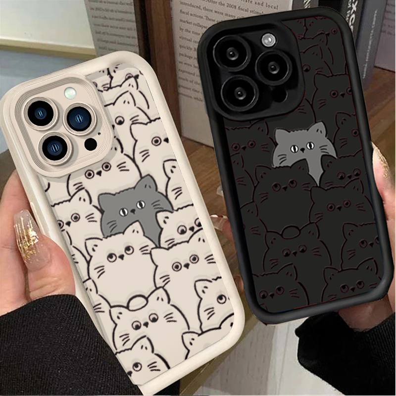 Phone Cases Moto G 2025 - غطاء حماية ناعم بتصميم قطط لطيفة