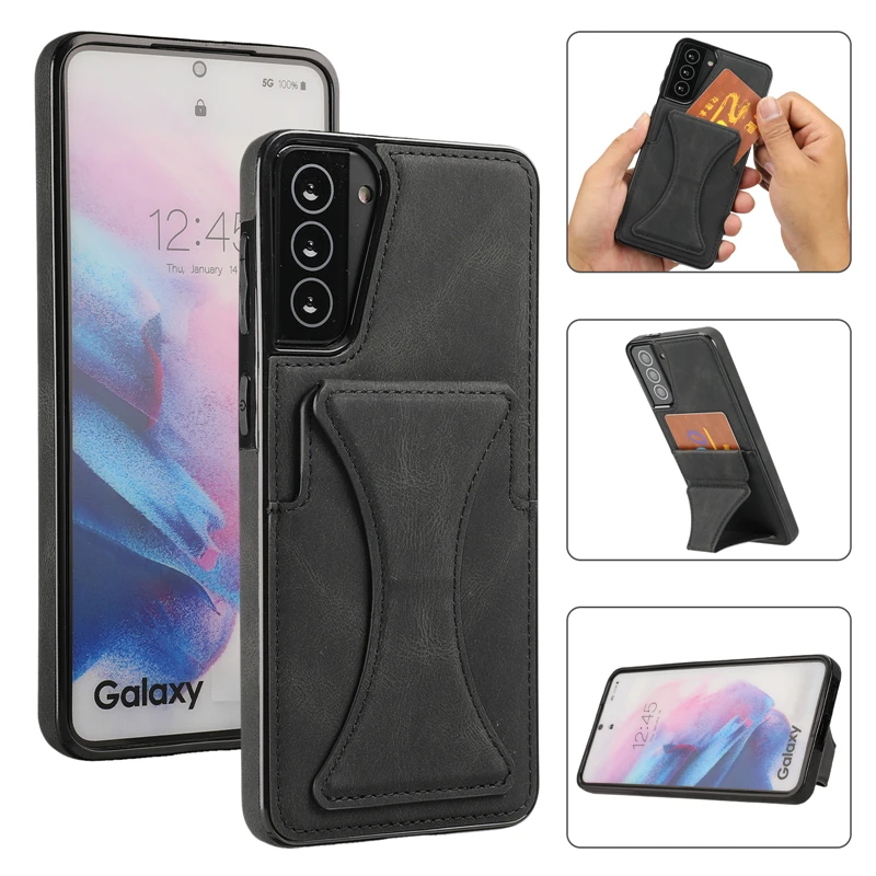 Slim Card Slot Case - غطاء جلدي فاخر بقصة ضيقة لسامسونج