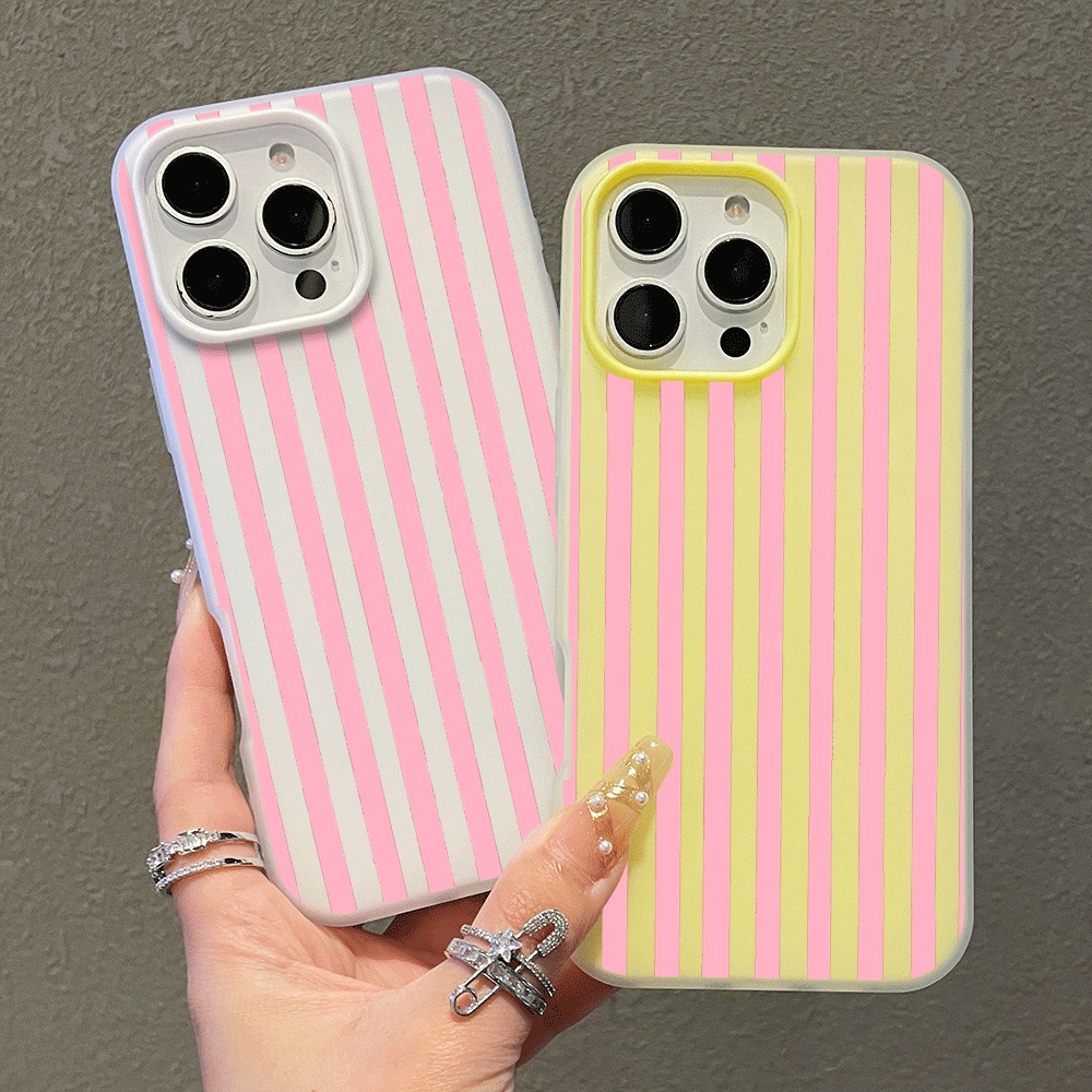 Phone Cases Iphone 17 - غطاء هاتف بسيط بتصميم شريط عمودي