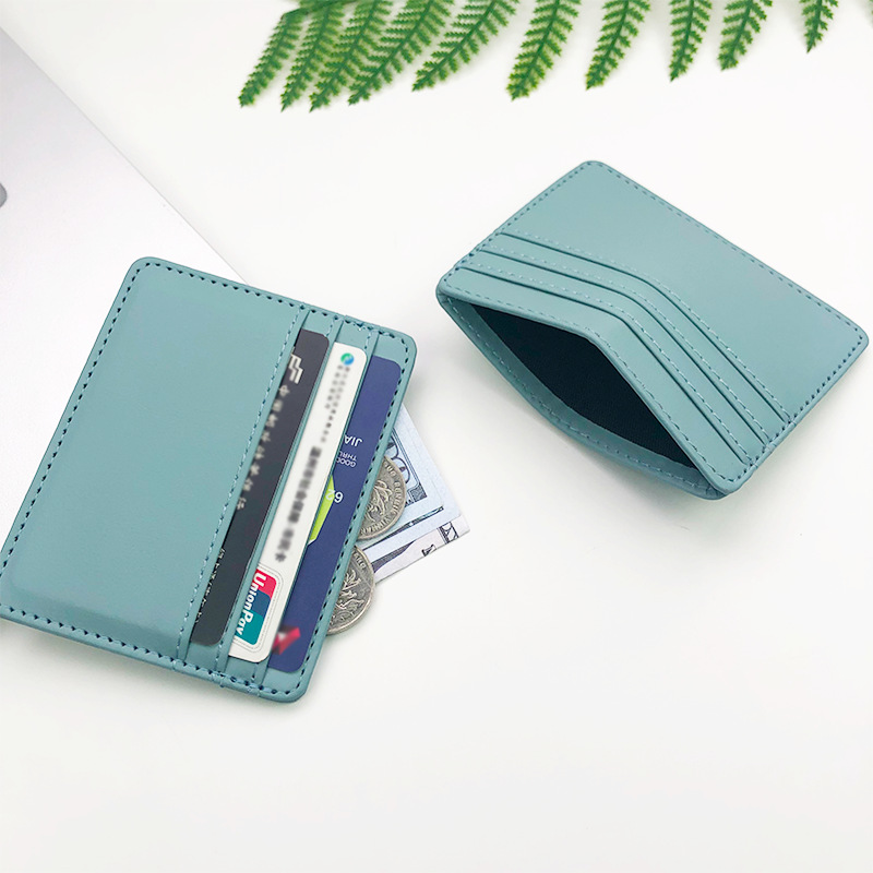 Slim Card Slot Case - 1 قطعة بولي Leather الجلود حامل