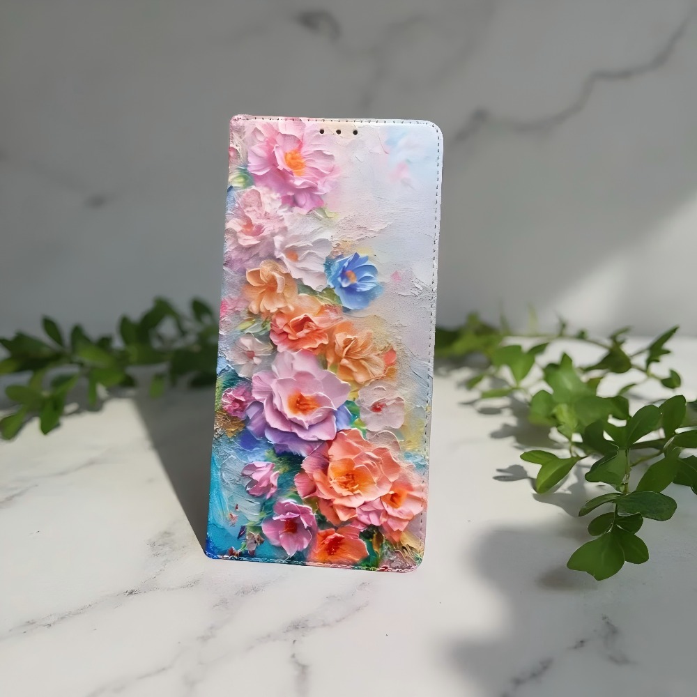 Phone Cases Galaxy S26 Ultra - جراب محفظة جلدي مغناطيسي مطلي بتصميم