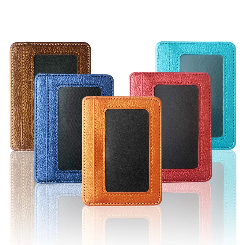Slim Card Slot Case - جديد رقيقة بولي Leather محفظة جلدية