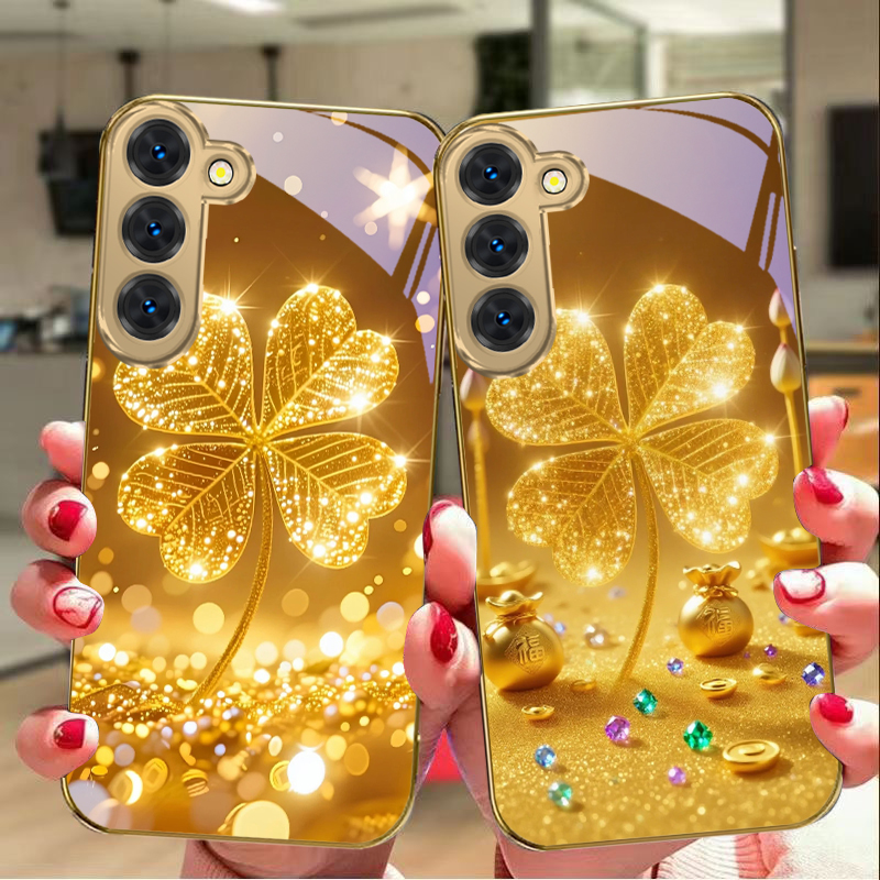 غطاء هاتف زجاجي ذهبي ضخم بتصمي - مراجعة Phone Cases Galaxy S26 Ultra وسعره