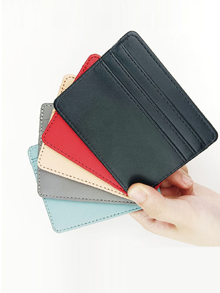 1 قطعة بولي Leather الجلود حام - مراجعة Slim Card Slot Case وسعره