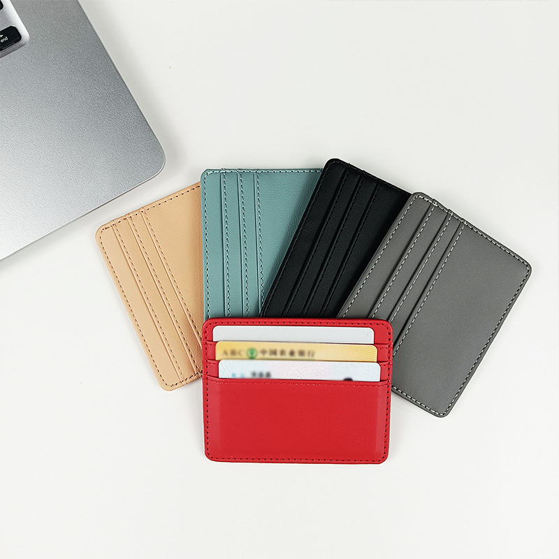 1 قطعة بولي Leather الجلود حام - مراجعة Slim Card Slot Case وسعره