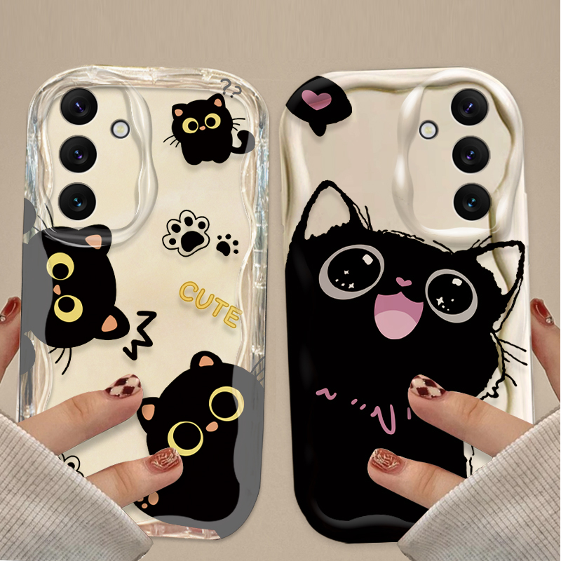لطيف عيون كبيرة القط الأسود حق - مراجعة Phone Cases For Samsung Galaxy وسعره