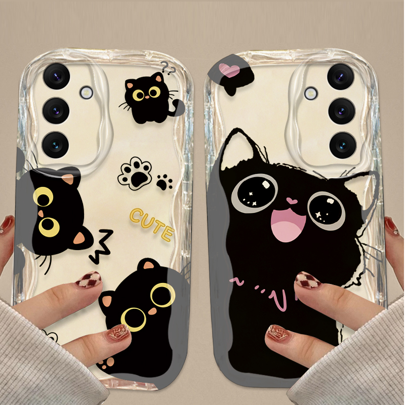 لطيف عيون كبيرة القط الأسود حق - مراجعة Phone Cases For Samsung Galaxy وسعره