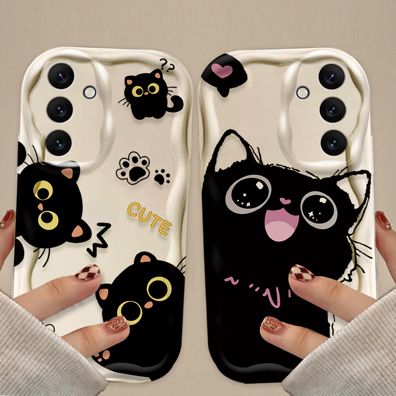 لطيف عيون كبيرة القط الأسود حق - مراجعة Phone Cases For Samsung Galaxy وسعره