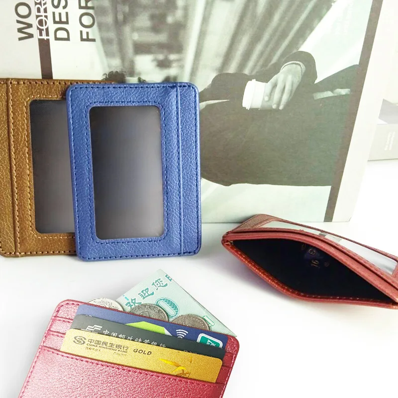 جديد رقيقة بولي Leather محفظة  - مراجعة Slim Card Slot Case وسعره